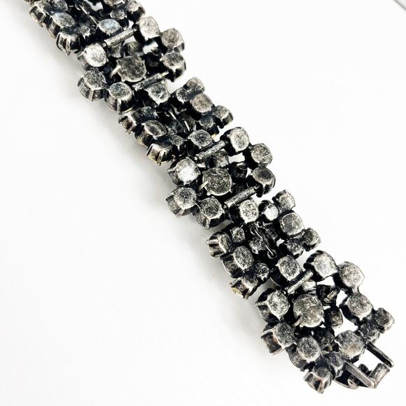 J. Crew Vintage Rare Crystal Cluster Statement Bracelet - Picture 6 of 10